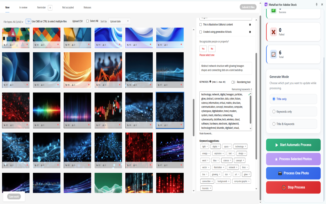 Pembuatan metadata otomatis untuk Adobe Stock